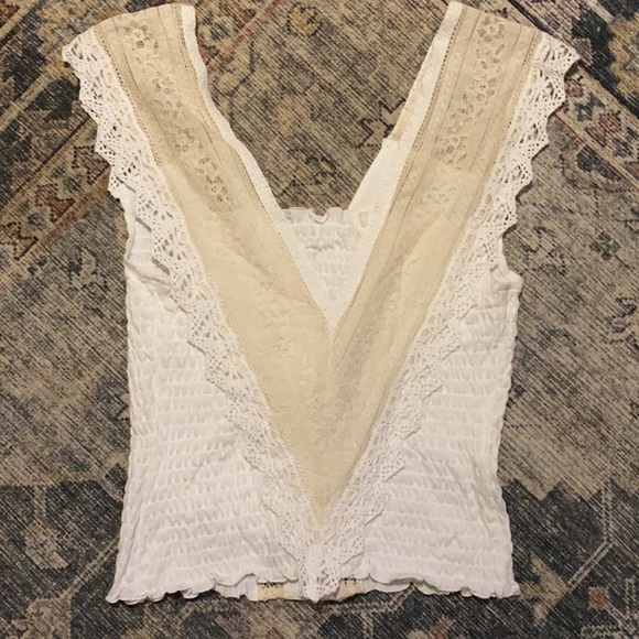 NWOT We the Free white and Ivory Lace top Size Small - Picture 2 of 5